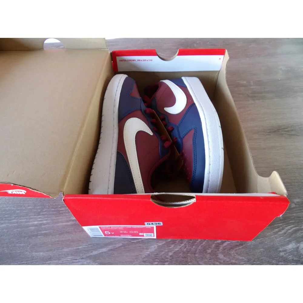 Nike Court Borough Low Recraft (GS) – Bugundy/Navy (Size W 6.5 US 5Y)